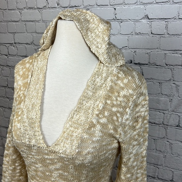 ROXY Cream & Beige Beach Hoodie Sweater, Size M - Picture 7 of 12